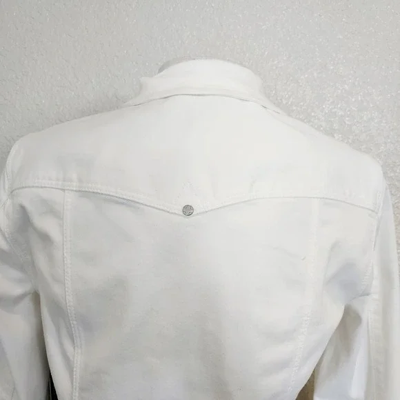 Women's White Denim Jacket - Picture 10 of 14